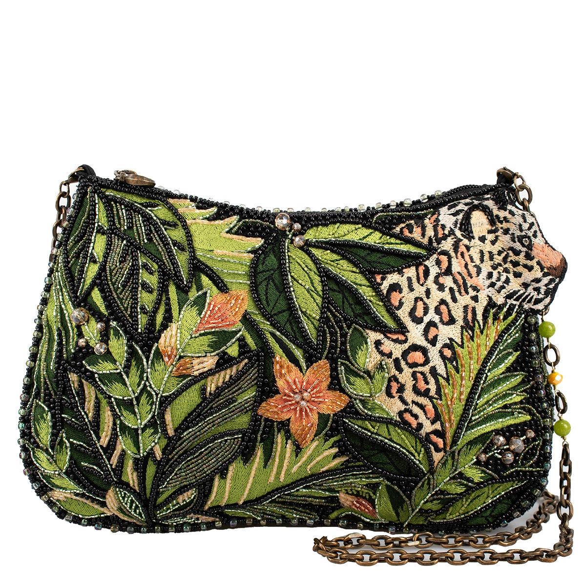 Mary Frances Spot On Beaded Leopard in Jungle Crossbody Handbag