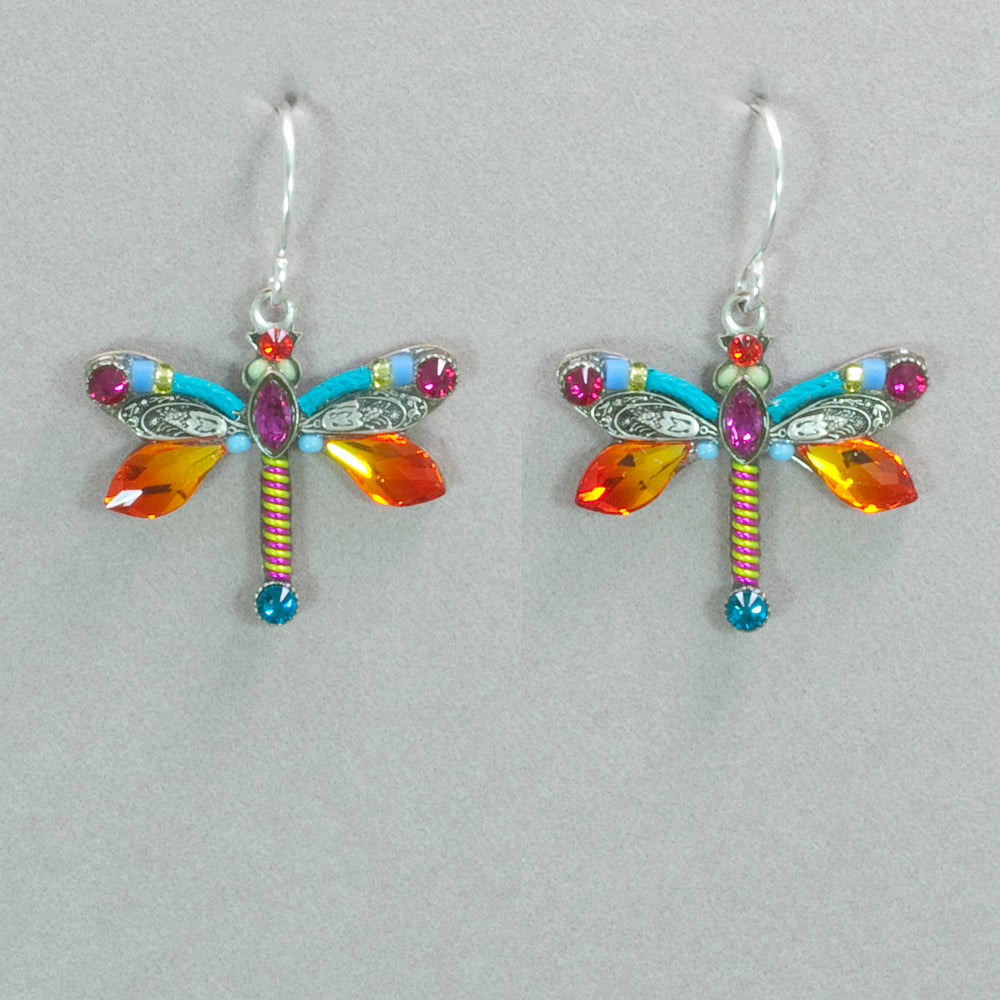 Firefly Dragonfly Large Earrings - Multicolor – Rainbow  display picture 3
