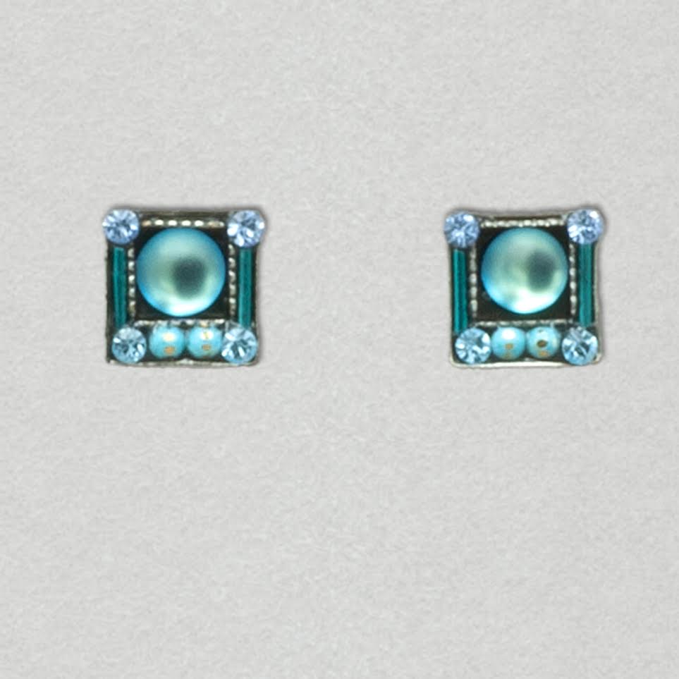 Firefly Stud Square Post Earring - Light Blue