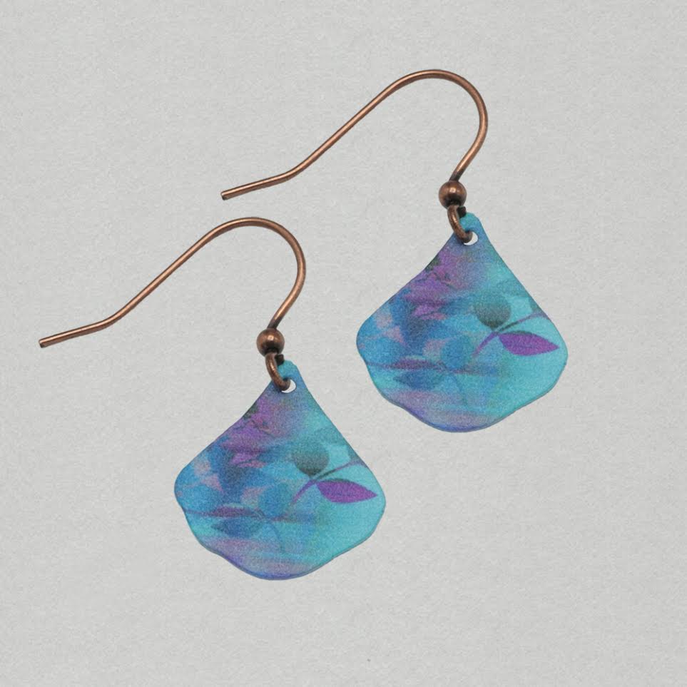 Illustrated Light Cotton Candy Foliage Ginkgo Handmade Earrings
