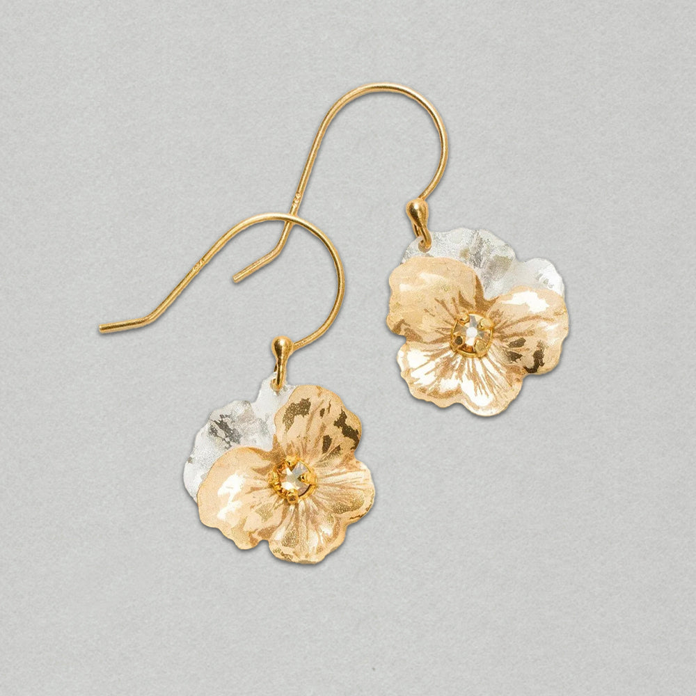 Holly Yashi Garden Pansy Drop Earrings - Champagne