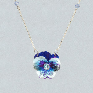 Garden Pansy Pendant Necklace