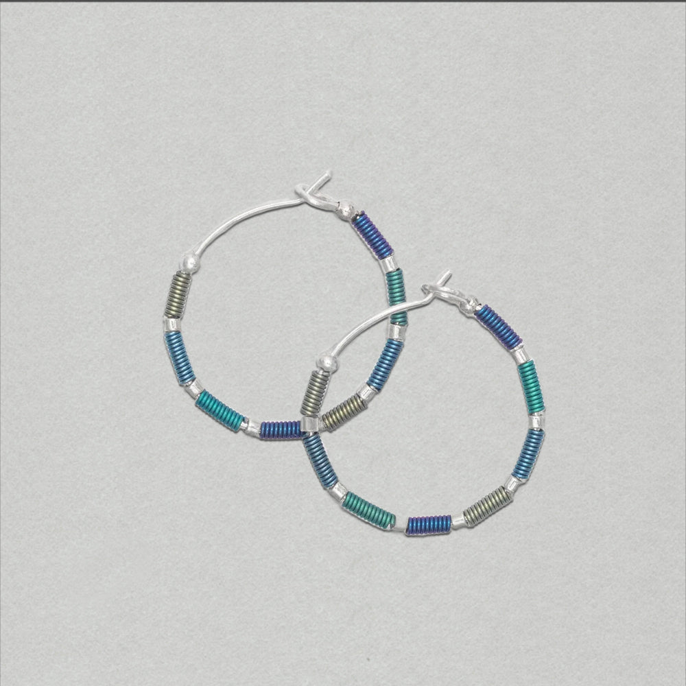 Holly Yashi Sierra Hoop Earrings - Blue/Silver