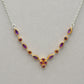 Michou Gold and Sterling Garnet and Amethyst Necklace