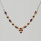 Michou Gold and Sterling Garnet and Amethyst Necklace