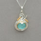 Michou Blue Apatite Silver and Gold Pendant Necklace