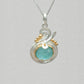 Michou Blue Apatite Silver and Gold Pendant Necklace