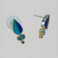 Michou Sterling Silver and Gold Vermeil Earring with Jewel Beetle Wing, Topaz and Sapphire
