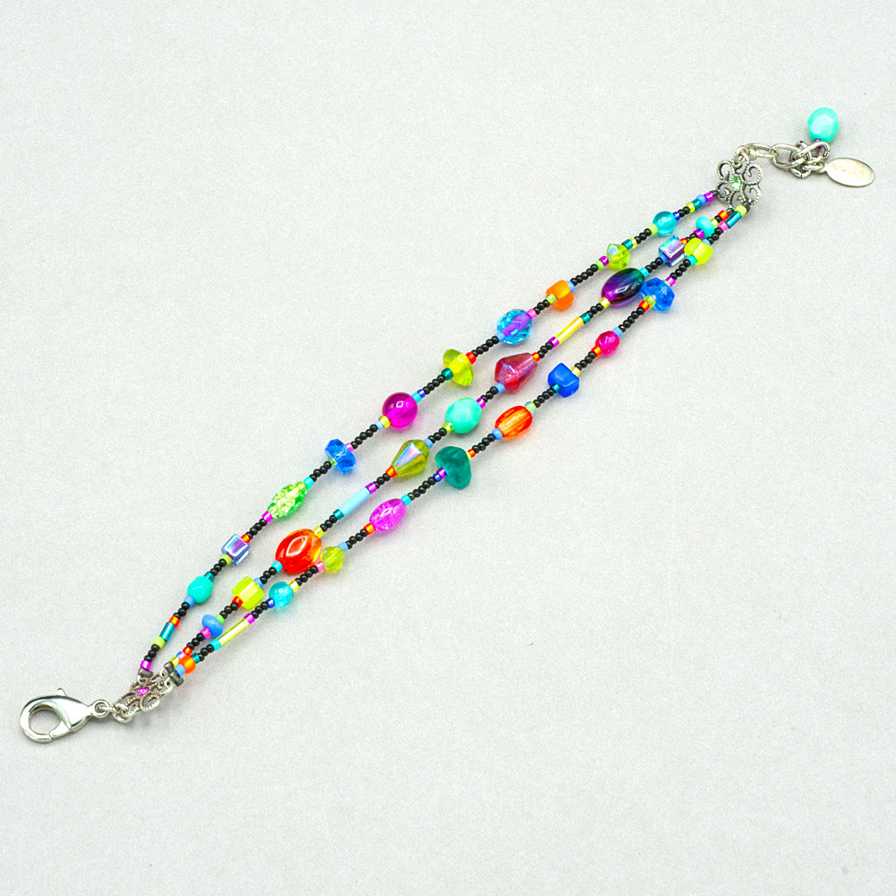 Firefly Silk Thread 3-Strand Bracelet - Multicolor