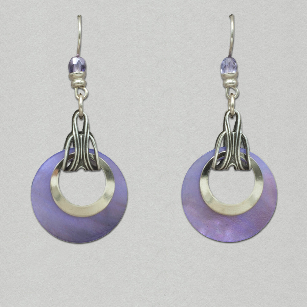 JMR Harmony Hoop Earrings Violet Silver