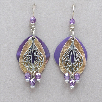 JMR Party Peacocks Earrings - Violet/Gold