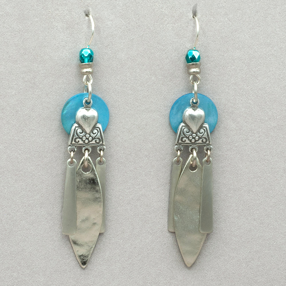 John Michael Richardson Moon Over Nepal Earrings- Aqua