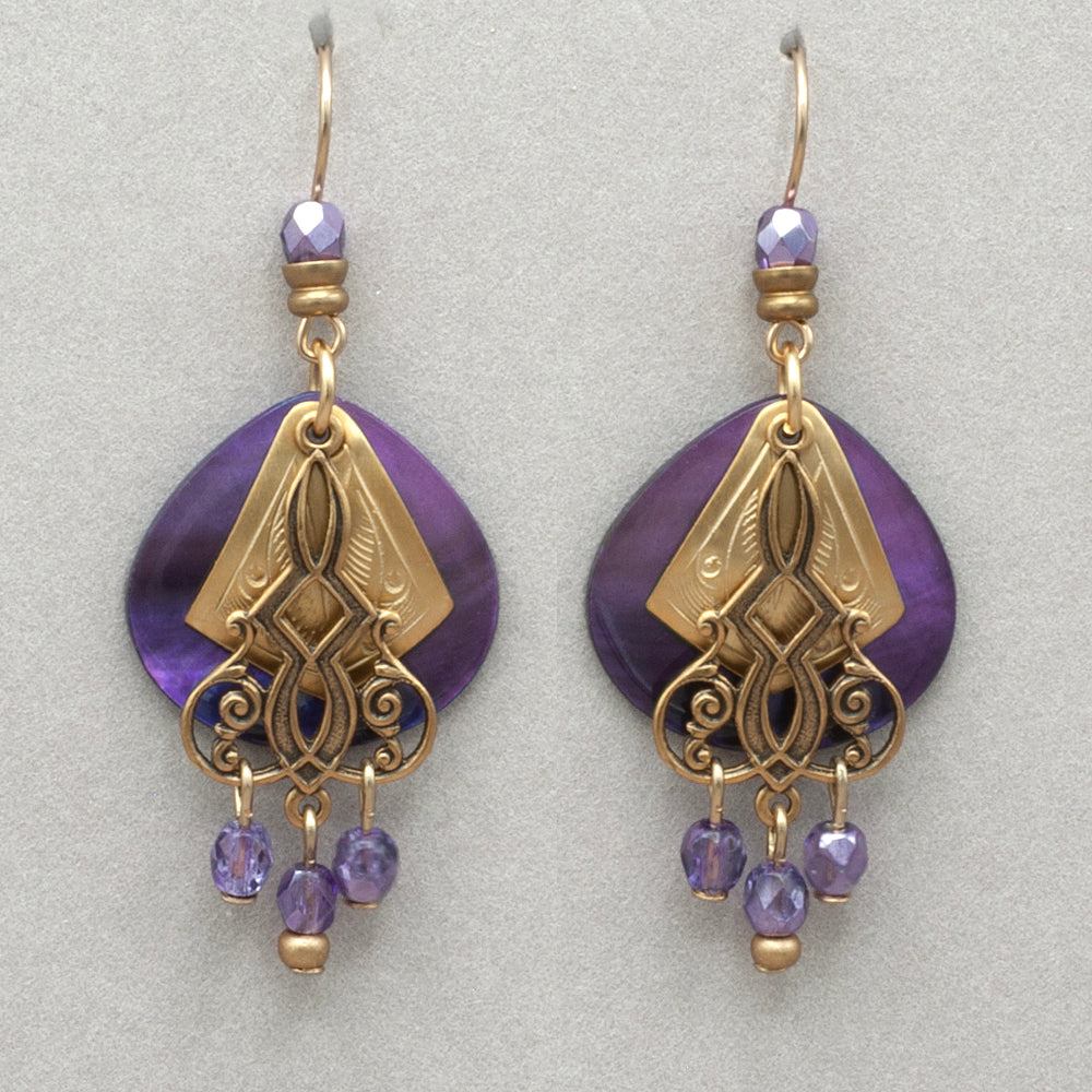 John Michael Richardson Brief Encounters Earrings- Purple