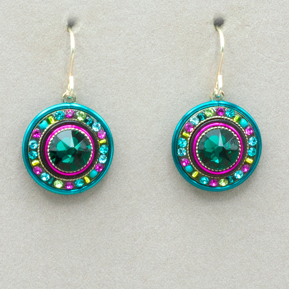 Firefly La Dolce Vita Circle Earrings - Emerald