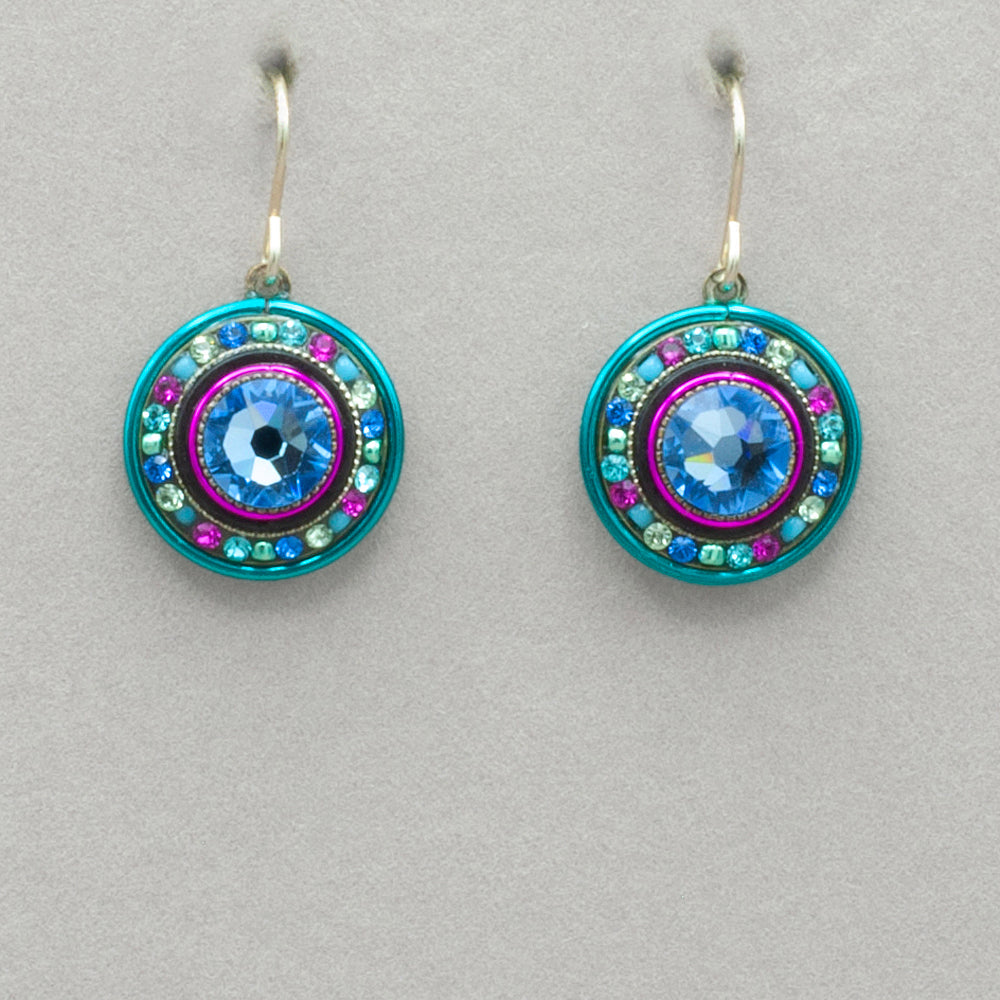 Firefly La Dolce Vita Circle Earrings - Light Blue