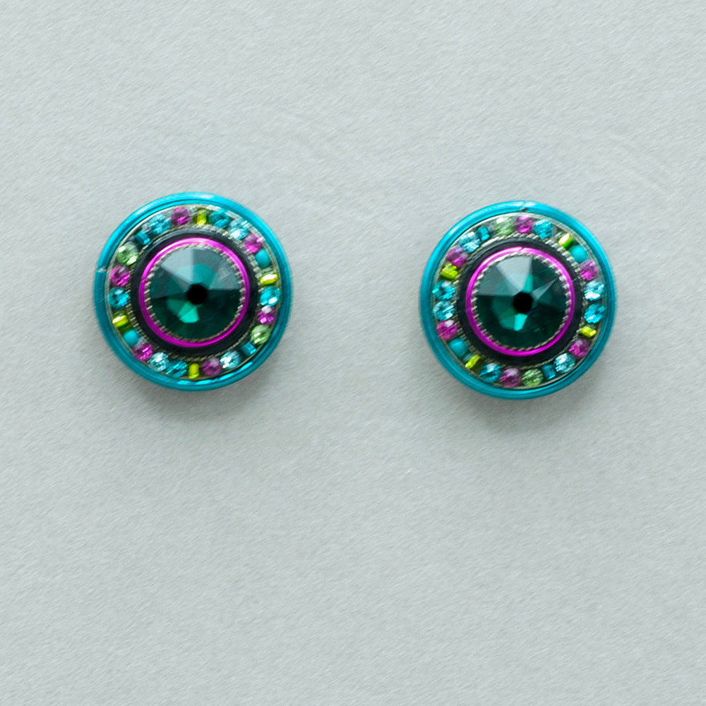 Firefly La Dolce Vita Circle Post Earrings - Emerald