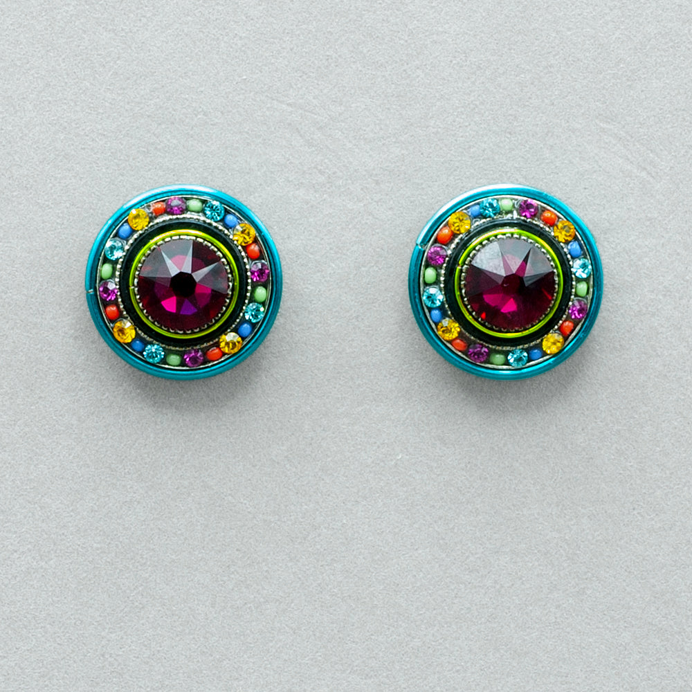 Firefly La Dolce Vita Circle Post Earrings - Multicolor