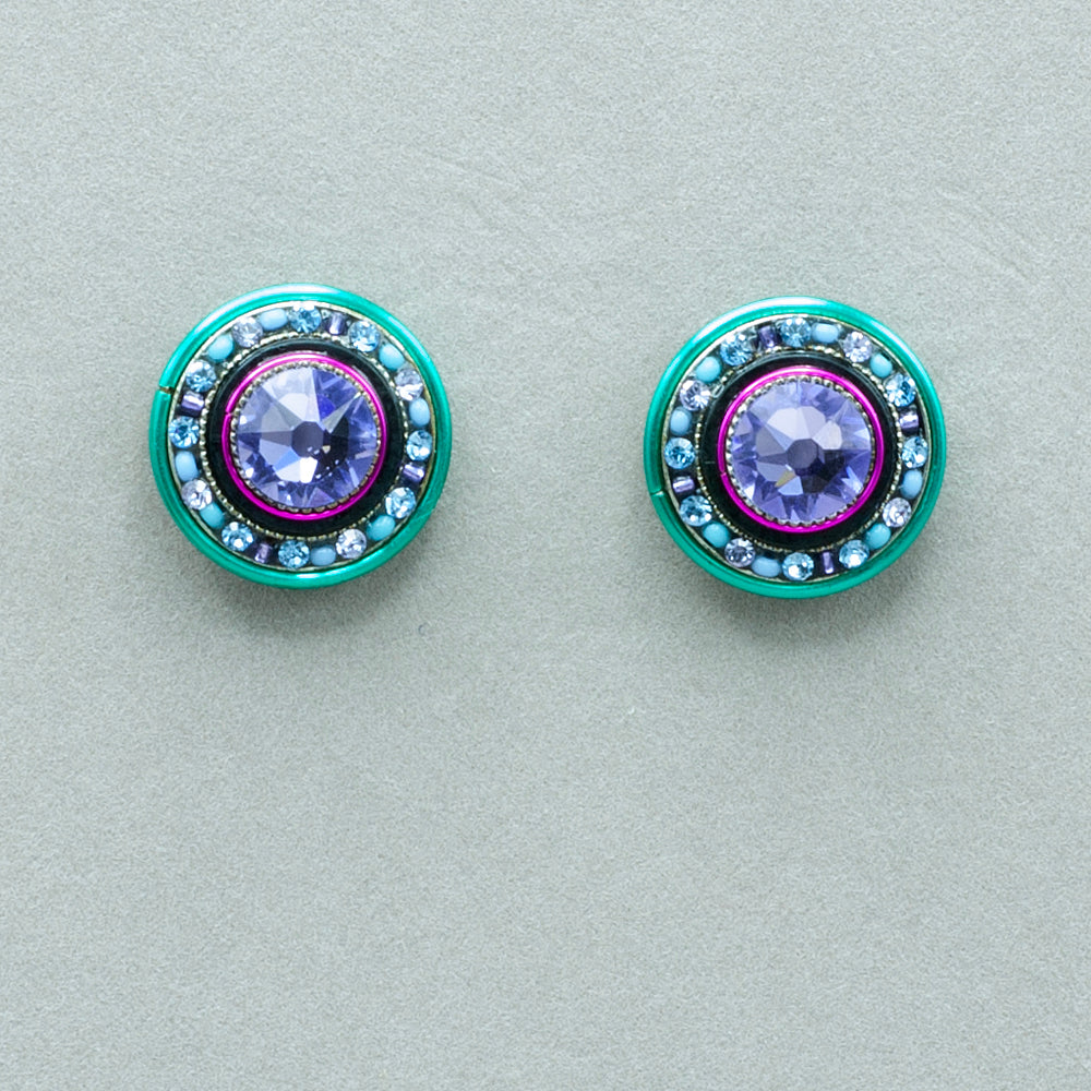 Firefly La Dolce Vita Circle Post Earrings - Lavender