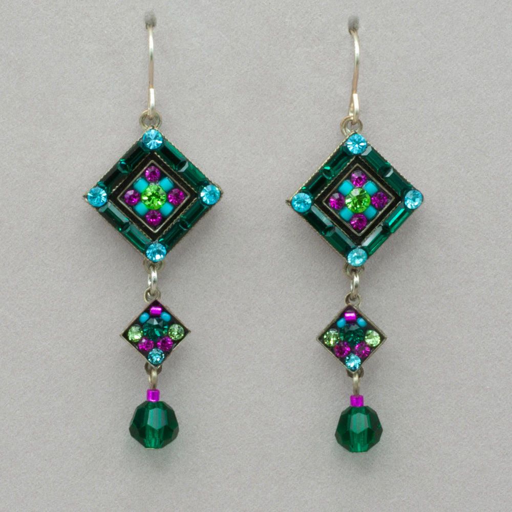 Firefly La Dolce Vita Earrings with Dangle - Emerald