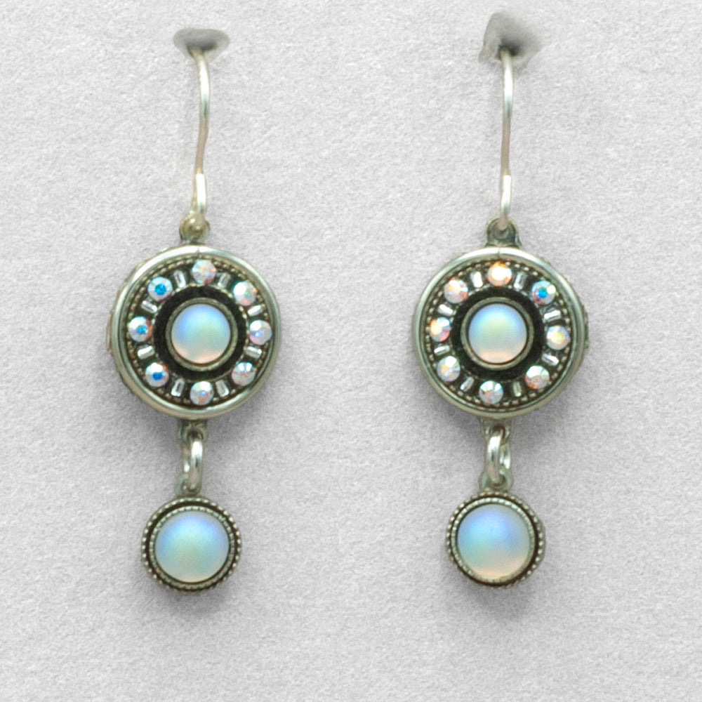 Firefly La Dolce Vita Circle Earrings with Dangle - Snow