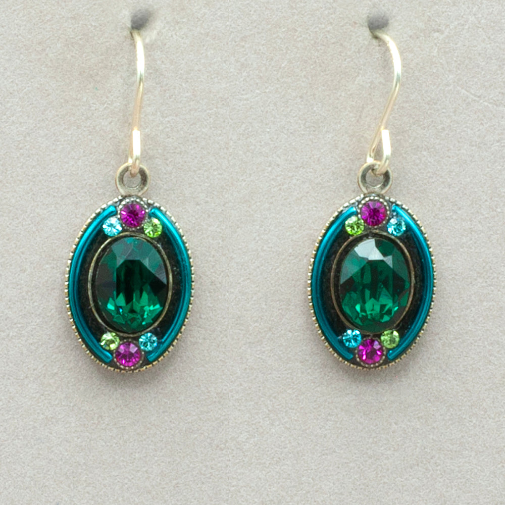 Firefly La Dolce Vita Oval Earrings - Emerald