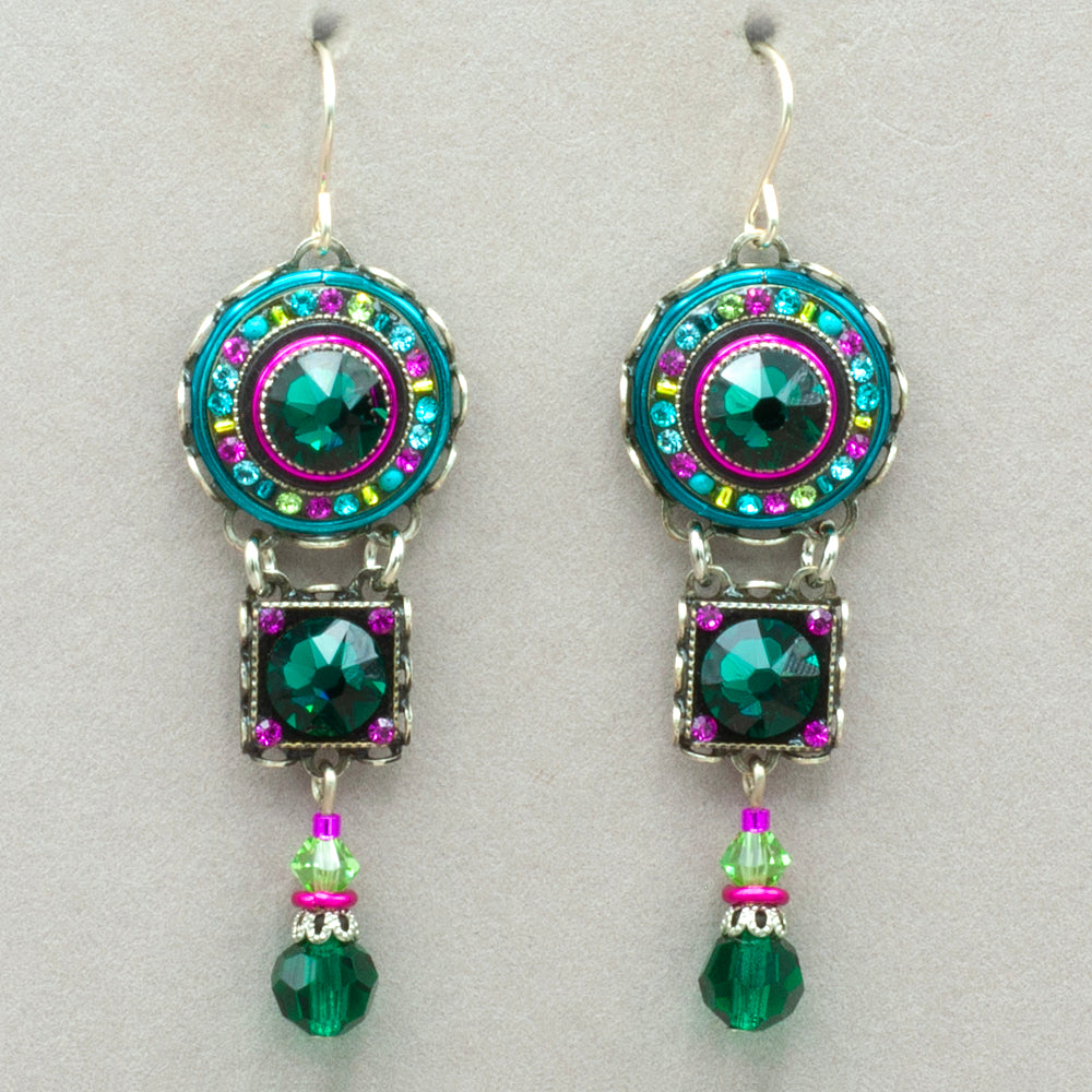 Firefly La Dolce Vita Elaborate Earrings - Emerald
