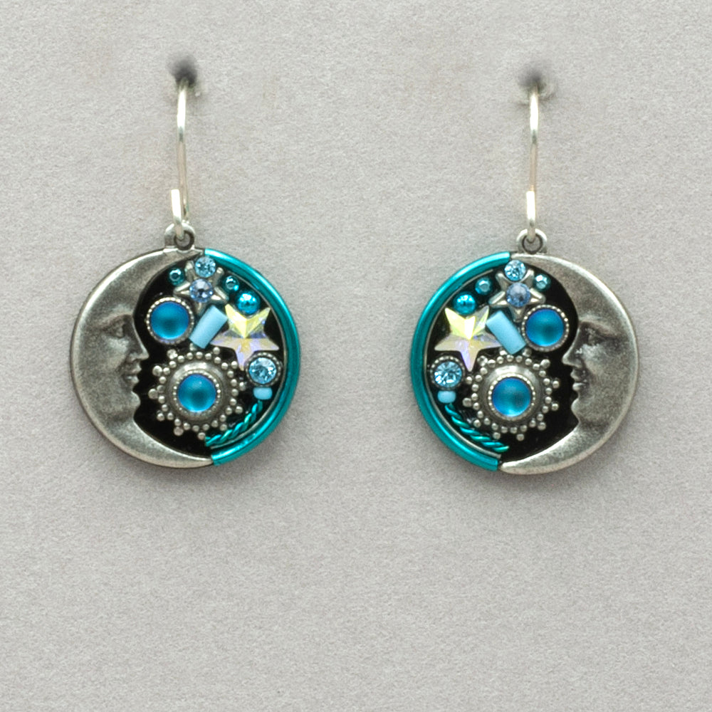 Firefly Moonlight Moon Earrings - Light Blue