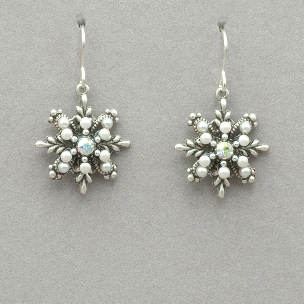 Firefly Snowflake Earrings - White