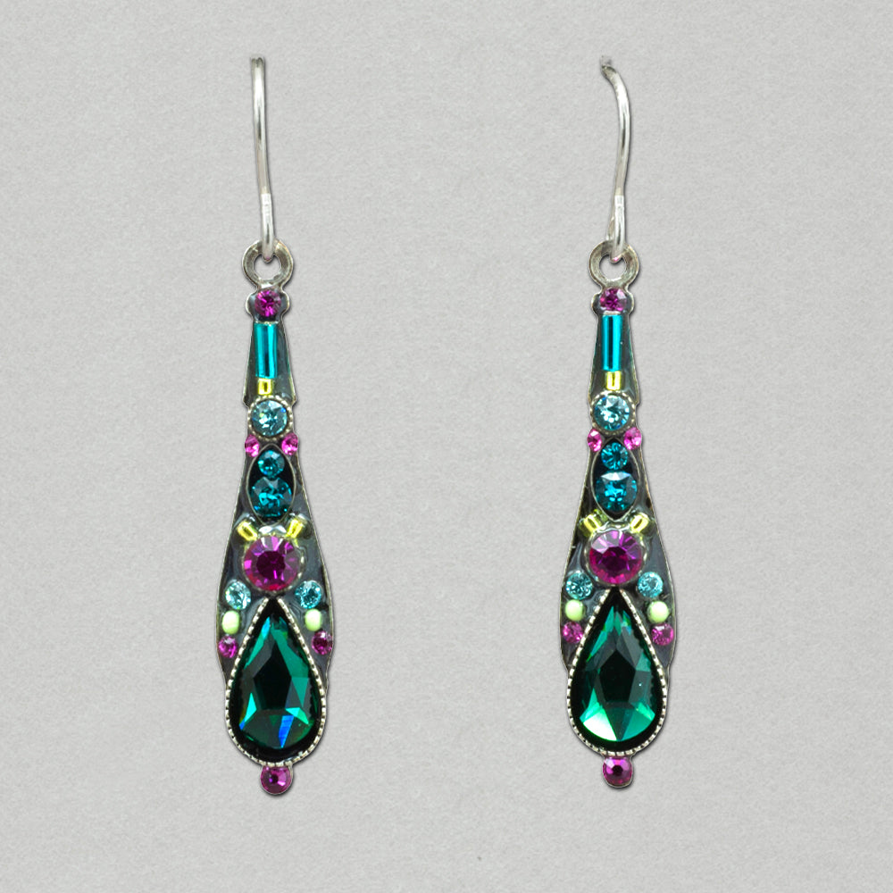 Firefly Gazelle Medium Drop Earrings - Emerald