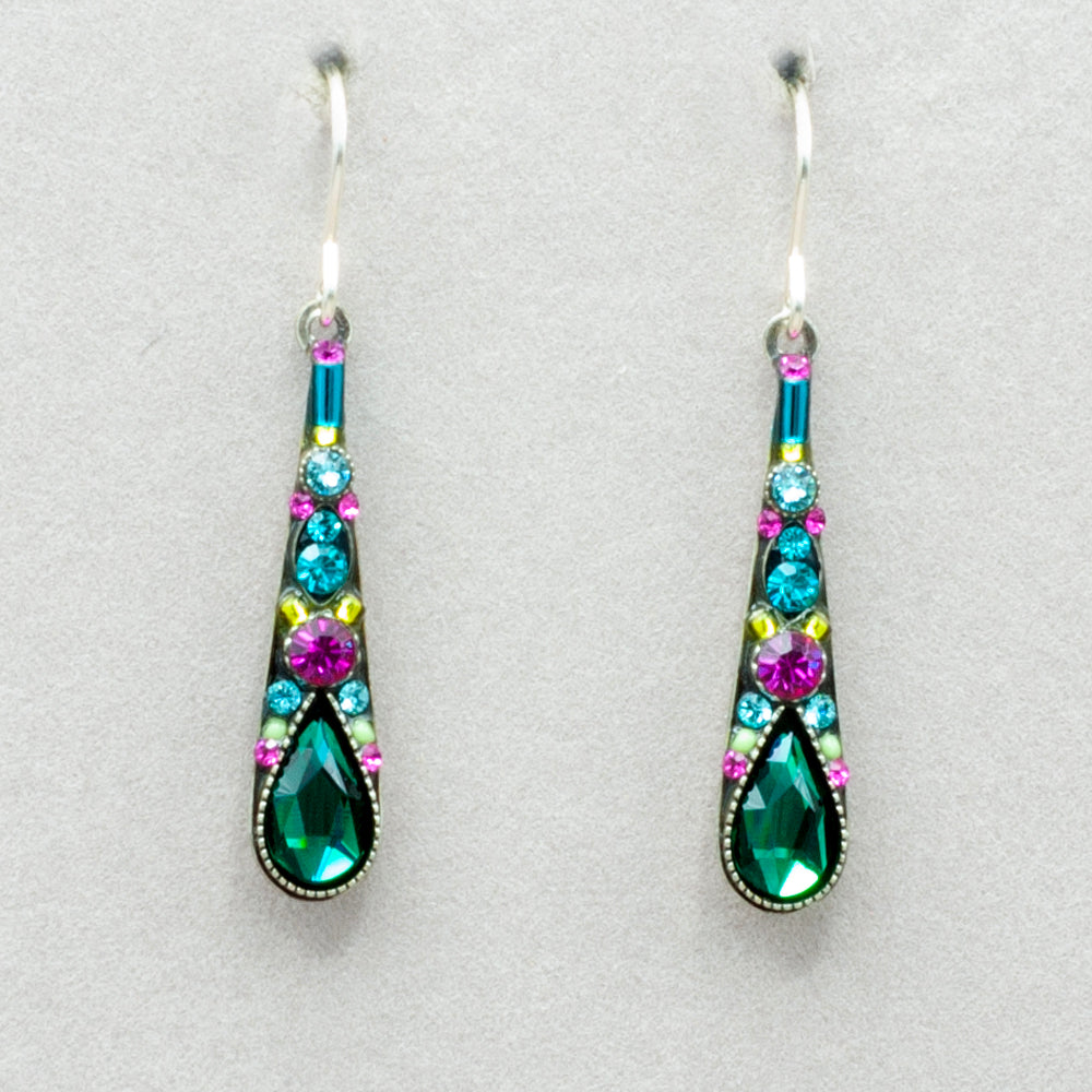 Firefly Gazelle Medium Drop Earrings - Emerald