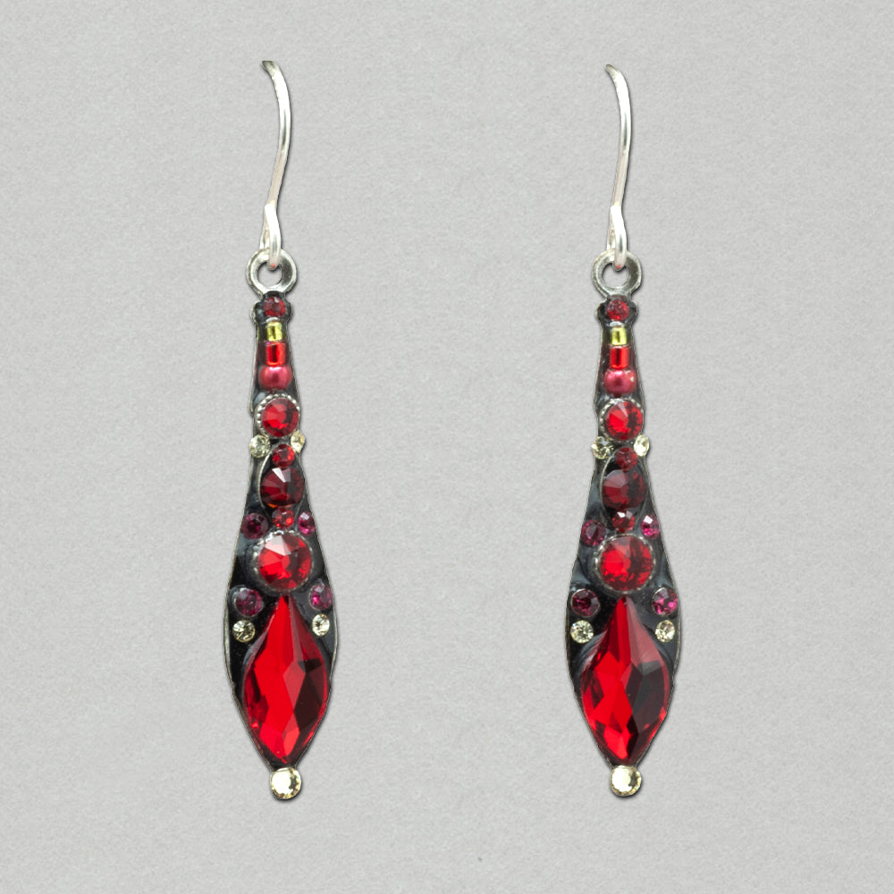 Firefly Gazelle Medium Drop Earrings - Red