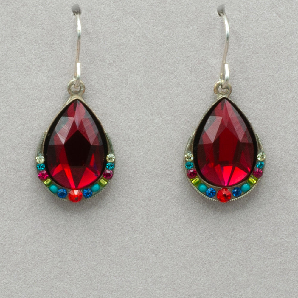 Firefly Elizabeth Large Drop Earrings - Red