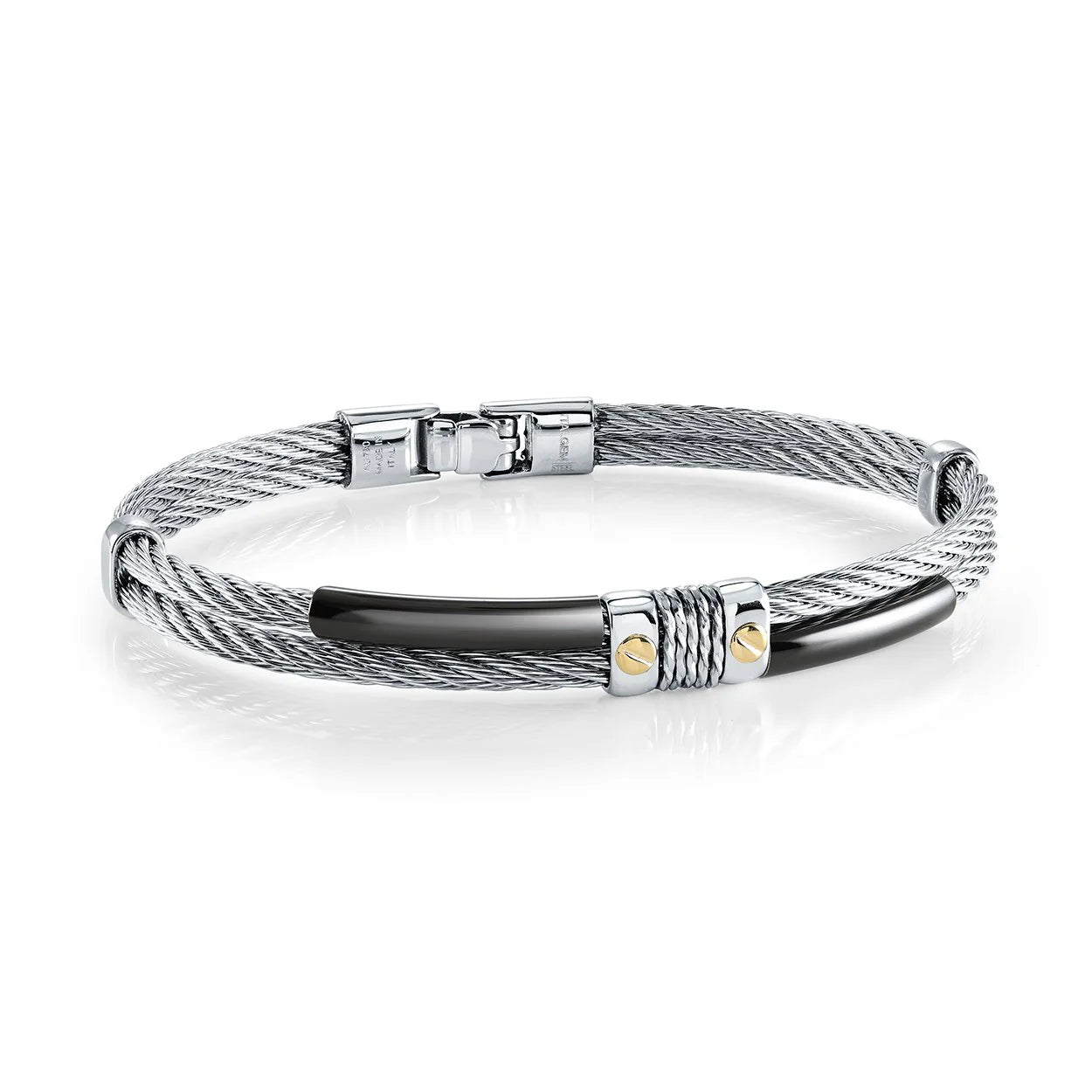 Italgem Stainless Steel 18k Gold Cable Bracelet
