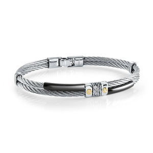 Italgem 18K-GOLD- SCREWS 2-ROW-CABLE 8.27"- BANGLE