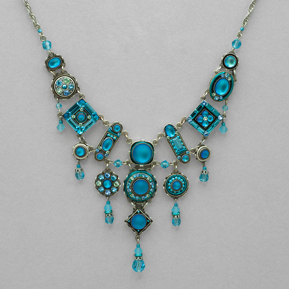 Firefly La Dolce Vita Elaborate Necklace- Moonlight Light Blue