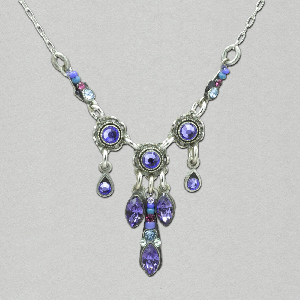Firefly Navette V Waterfall Necklace - Tanzanite