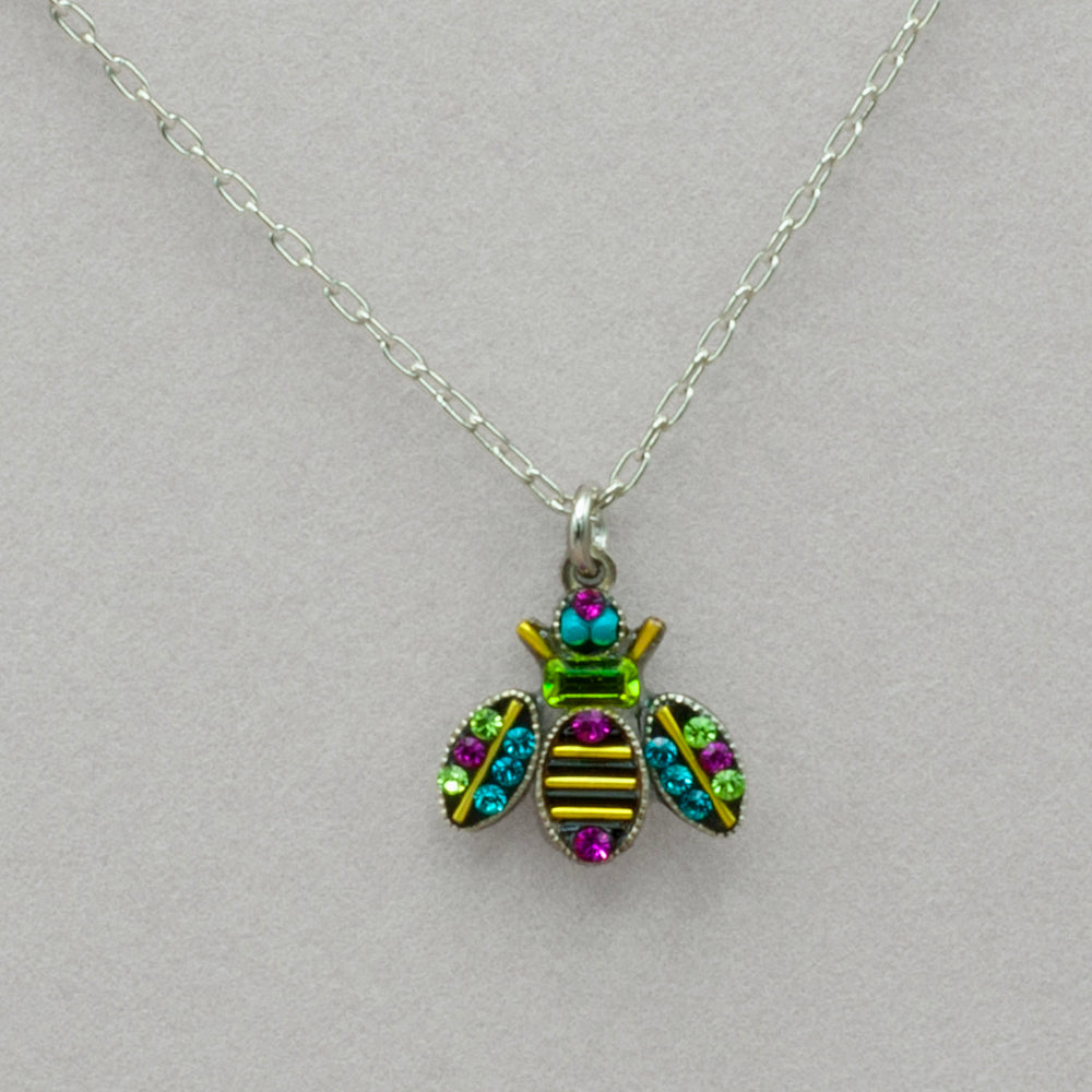 Firefly Queen Bee Pendant Necklace - Citrus Green