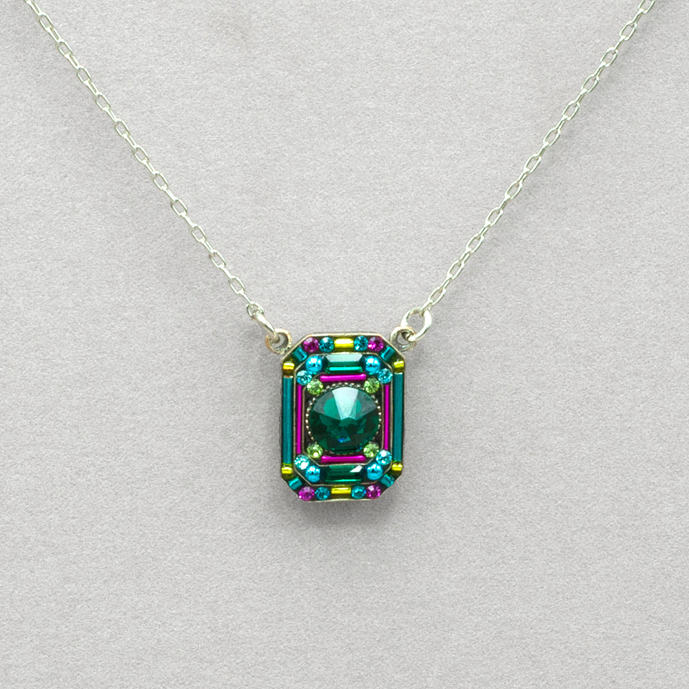 Firefly Contessa Geometric Pendant Necklace - Emerald