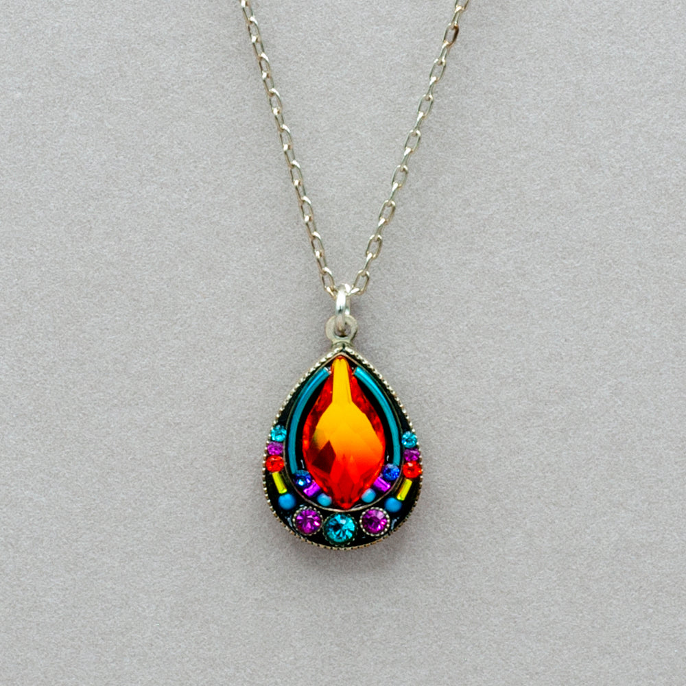 Firefly Contessa Wide Drop Pendant Necklace - Multicolor