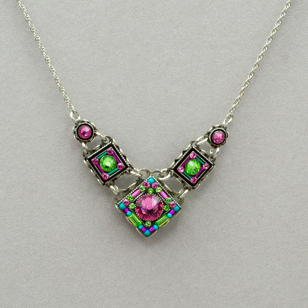 Firefly Contessa Geometric Small V Necklace - Rose
