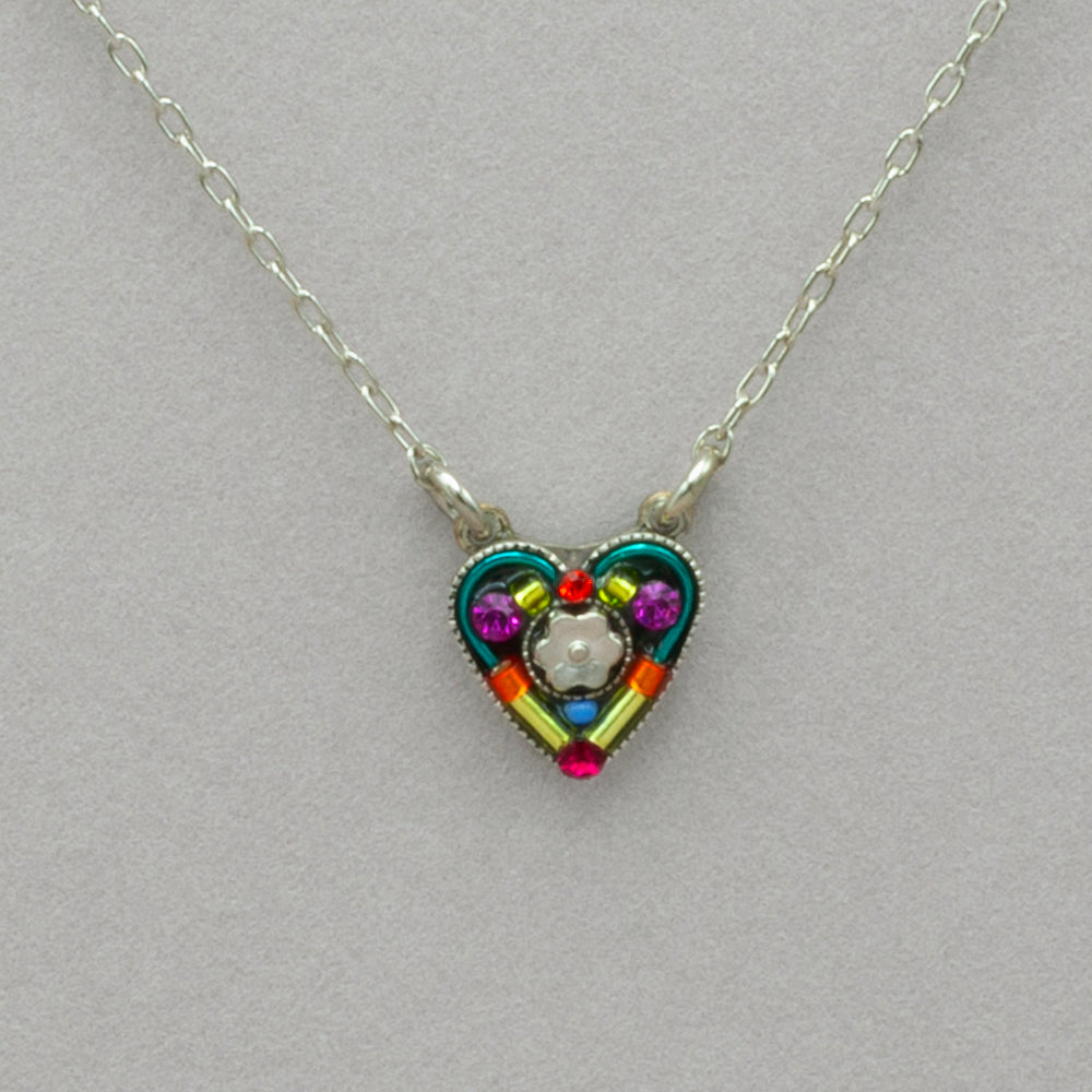 Firefly Hearts and Flowers Necklace - Multicolor
