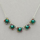 Firefly Emerald Medium 5 Square Necklace