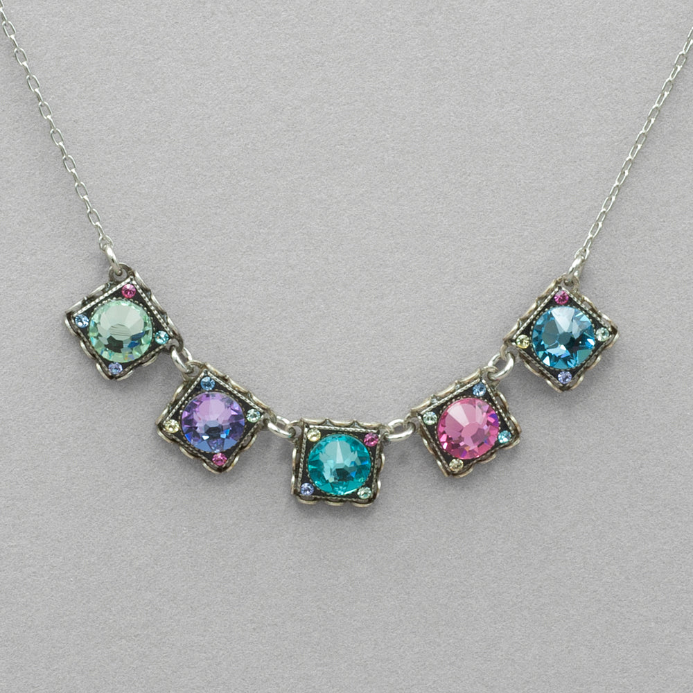Firefly Rainbow Medium Square Necklace - Soft