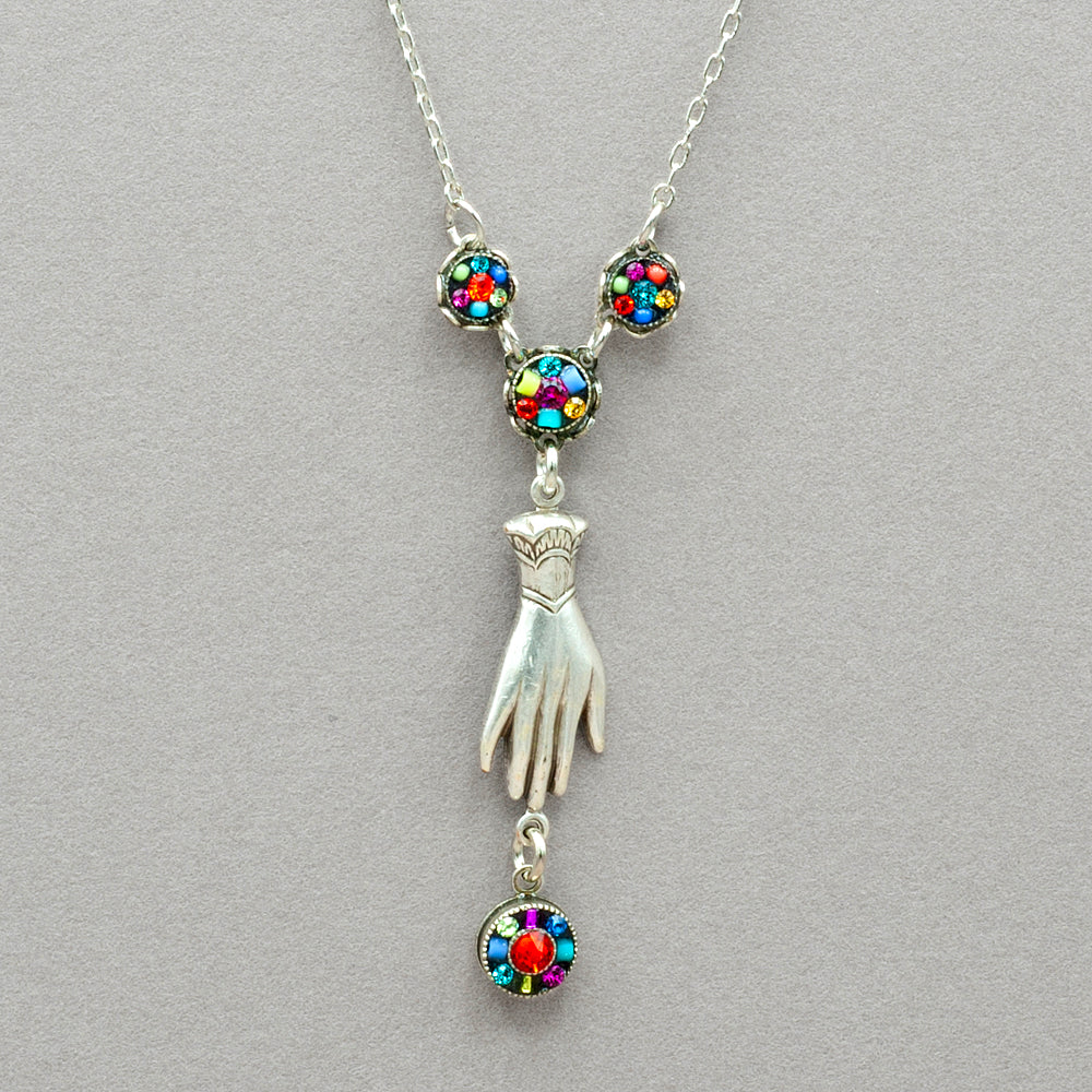 Firefly Victorian Hand Necklace - Multicolor