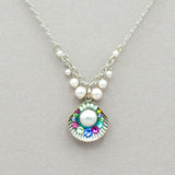 Firefly Beach Pearl Large Shell Fringe Necklace