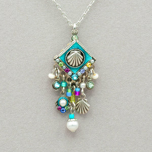 Firefly Beach Pearl Diamond Shell Fringe Necklace