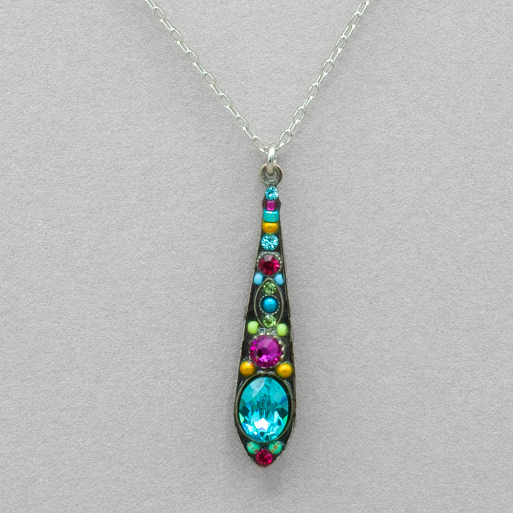 Firefly Stiletto Pendant Necklace - Light Turquoise