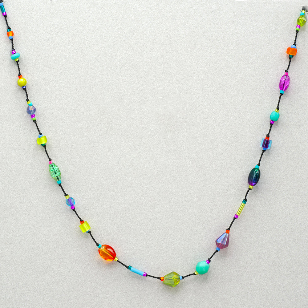 Firefly Silk Thread Collar Necklace - Multicolor