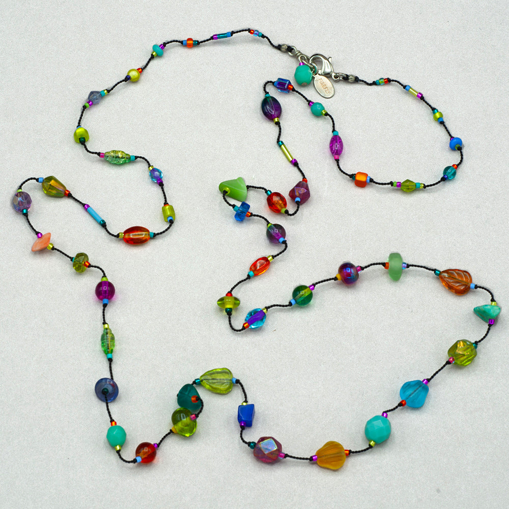 Firefly Silk Thread Long Necklace - Multicolor