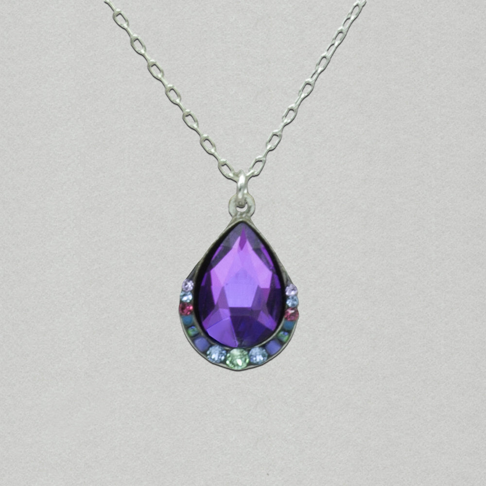 Firefly Carmel Simple Drop Wide Pendant - Purple